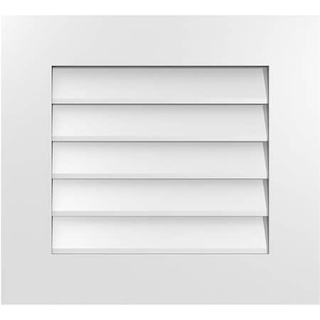 Ekena Millwork Vertical Surface Mount PVC Gable Vent: Non-Functional, w/ 3-1/2"W x 1"P Standard Frame, 22"W x 20"H GVPVE22X2001SN